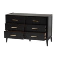 thumbnail image 2 of Baxton Studio Primrose Mid-Century Black Fluted Wood 6-Drawer Dresser, 2 of 4