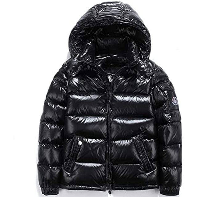 Shiny down jacket men's winter jacket stand collar down jacket with hood