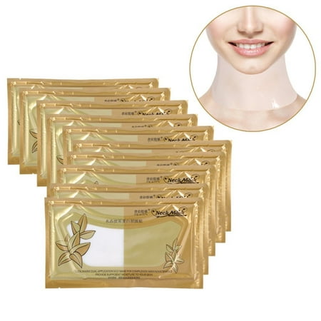 10PCS Neck Mask Hilitand Anti-wrinkles Collagen Neck Pad Patch Skin Whitening Firming Moisturizing Mask(Contains Rich