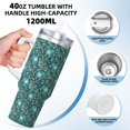 thumbnail image 3 of Logiee Lephants in the Jungle Print 40OZ Ice Bully Cup with Handle and Straw, Double Wall Stainless Steel Tumbler,Travel Coffee Cup with Lid, Summer Insulation and Cooling Cup, 3 of 8