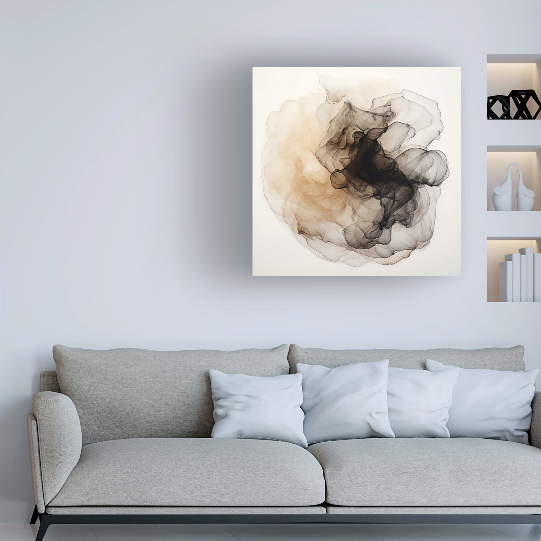 Canvas Wall Art - Bilge Paksoylu 'Dreamy Ink' Wall Art for Living Room, Bedroom, or Office D?cor by Trademark Fine Art - 35 x 35 Inches