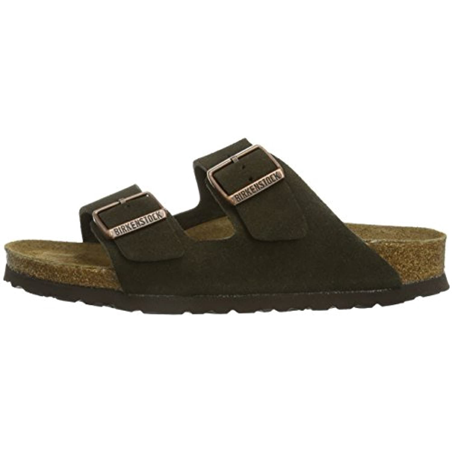 Birkenstock Women's Arizona SFB Suede Leather Narrow Fit Sandal Mocca-Mocca-4.5