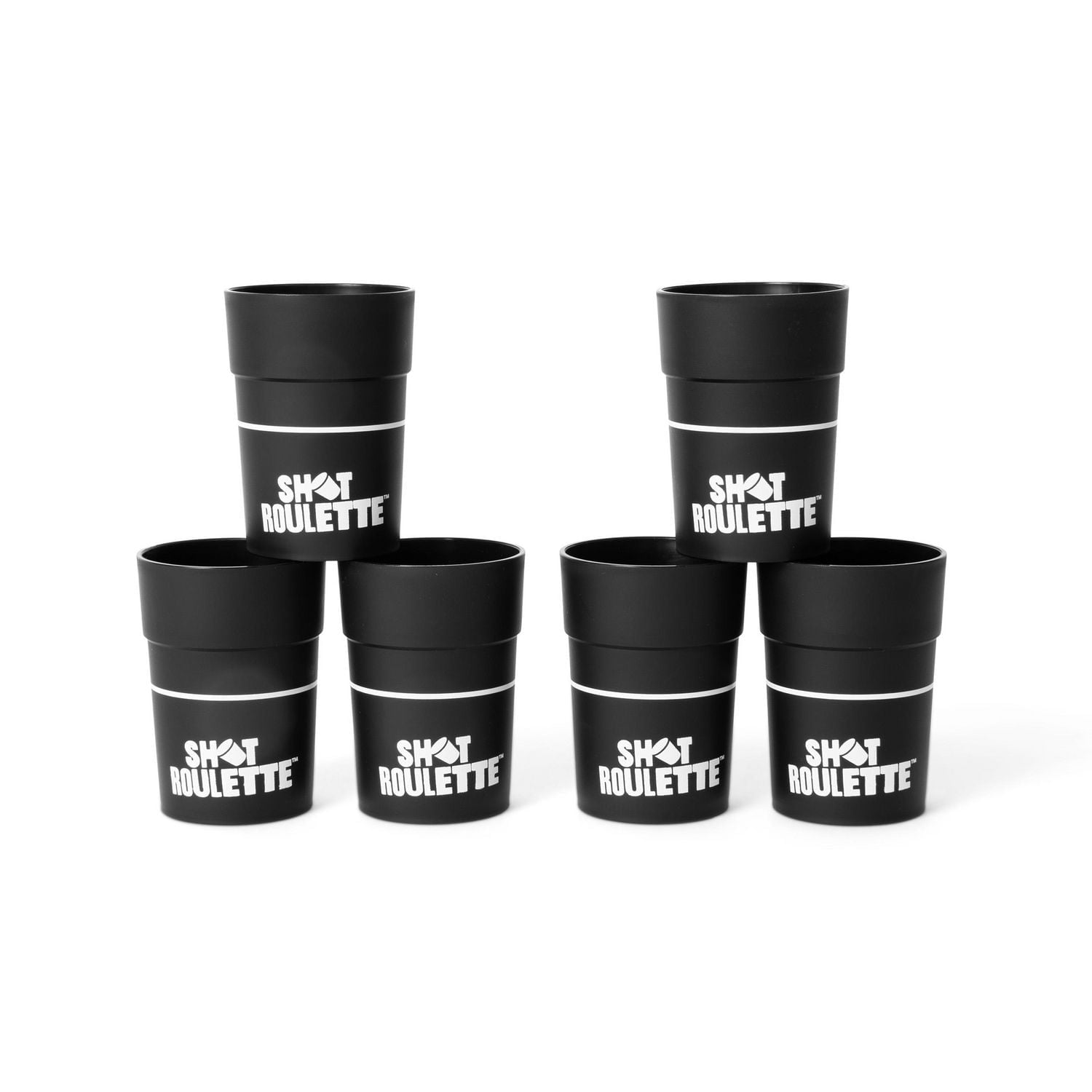 Shot Roulette : Le jeu à boire avec roue de roulette par Buzzed pour adultes, comprend 1 roue de roulette, 6 verres et 12 jetons