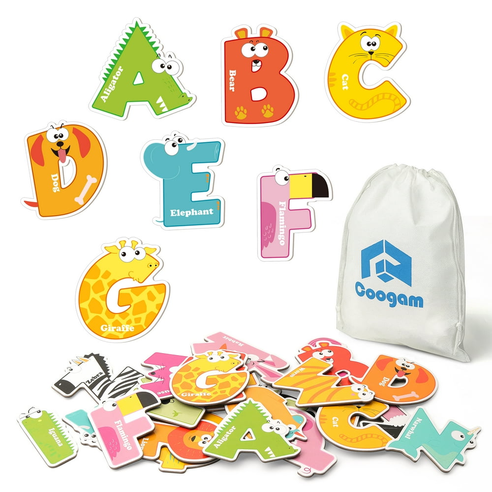 Coogam Letters 26Pcs Jumbo Alphabet Animal Shape Fridge