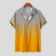 thumbnail image 4 of Mens Manga Corta Botón Abajo Camisas Botones Casuales Imprimir Blusa Turndown, 95% Poliéster 5% Camisa de Spandex para la Fiesta, Negocios Y Diario, 4 of 5
