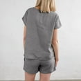thumbnail image 7 of ZANZEA Women Tracksuit Short Sleeve Shirt Top Elastic Waist Pants Shorts Suit, 7 of 7