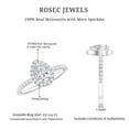 thumbnail image 6 of Rosec Jewels Certified Moissanite Teardrop Engagement Ring with Halo - 5x7 mm - D-VS1 Grade, 18K White Gold, US 10.00, 6 of 7