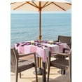 thumbnail image 4 of Square Outdoor Tablecloth with Umbrella Hole Checkered Bow Outside Table Cloth Waterproof Patio Table Cover Butterfly Tie Pink Black Leopard Print Zipper Tablecloths for Picnic Camping 54x54 Inch, 4 of 8