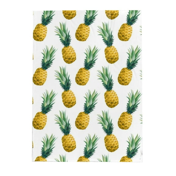 piaybook Throw Blanket Fruit Velvet Blanket Air Conditioning Thickened Nap Blanket Pineapple Fruit 3D Printed Velvet Leisure Children's Blanket Picnic Blanket 1PC for Couch Bed Sofa Travel