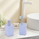thumbnail image 4 of Juego de accesorios de baño moderno de 4 piezas | Dispensador de jabón, portacepillos, vaso y jabonera | Bandeja organizadora de plástico para encimeras, hoteles y hogar, 4 of 6