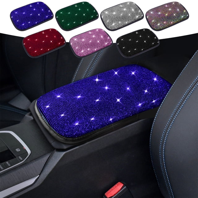 Jiaeri Car Armrest Cover Pad with Flashing Light Support - Universal Fit for Most Vehicles, Soft Cushion Elbow Rest Protector, Non-Slip Breathable Mat for Center Console Storage Box
