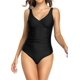 thumbnail image 1 of Traje de Baño de Una Pieza para Mujer Cuello en V Control de la Barriga Bañador Black-P G Black-P G Xishao ropa, 1 of 1