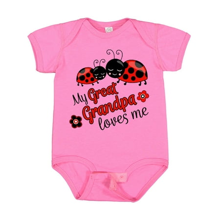 

Inktastic My Great Grandpa Loves Me Cute Ladybugs Boys or Girls Baby Bodysuit