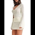 thumbnail image 1 of Conjunto de Dos Piezas de Crochet para Mujer, Traje de Baño de Larga Acampanada con Botones y Minifalda L, 1 of 10