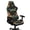 Dragonfly Moon Floral Print Black, variant on SCRAWLGOD Lemon Leaf Print Yellow Black Print 4 Pieces Gaming Chair Cover, Breathable Computer Chair Cover with Armrest Covers Washable Slipcover for Gaming Rotating Chair with Elastic Band