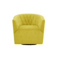 thumbnail image 3 of Rustic Manor Karly Velvet Stitched Tufted Accent Armchair with Swivel Base, Elegant Barrel Chair, Yellow, 3 of 8