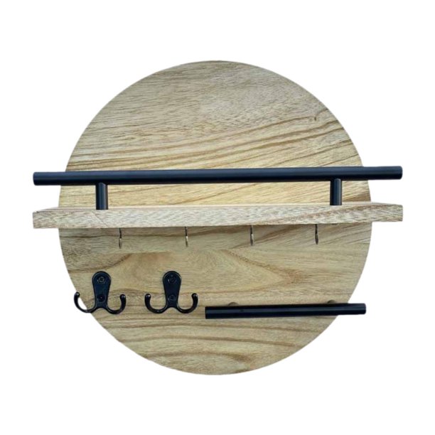 Estante de almacenamiento de pared, llavero redondo multifuncional, colgador de llaves para baño, dormitorio, pasillo, entrada, decoración del hogar Estilo D