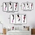 thumbnail image 4 of Designart "Fusion in Magenta Minimal Ink Clouds V" Abstract Painting Framed Wall Art Set Of 3 - Black Modern Frame Canvas Set For Living Room Decor, 4 of 6