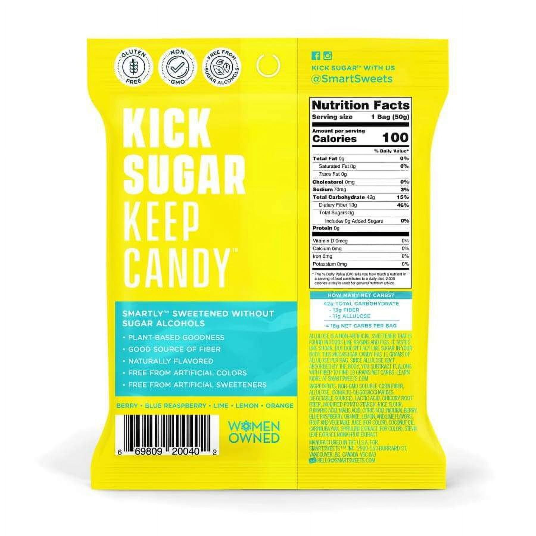 SmartSweets Sour Blast Buddies, Candy With Low Sugar 3g, Low Calorie 100, Net Carb 12, Plant Based, Gluten Free, No Artifical Colors or Sweeteners 1.8 Oz Bags (Pack of 6)