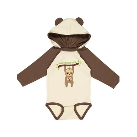 

Inktastic Cute Sloth 2nd Birthday Gift Baby Boy or Baby Girl Long Sleeve Bodysuit