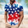 thumbnail image 3 of Afuyipoi Men’s 4th of July Printed Short Sleeve Polo Shirt, Turn-Down Collar Relaxed Fit Pullover Tops Sky Blue Size M, 3 of 6