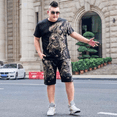 thumbnail image 5 of Conjunto deportivo básico esencial para hombre, camiseta, chándal, sudadera de verano, top estético, ropa holgada para hombre, conjuntos de pantalones cortos elásticos S, 5 of 5