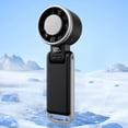 thumbnail image 5 of Foldable Handheld Portable Turbo Fan 4000mAh Battery Rechargeable Fan 5 Gear Wind W/ Ice Cooling & LED Display for Beach Vacation Cooking Office Travel Camping (Black), 5 of 12