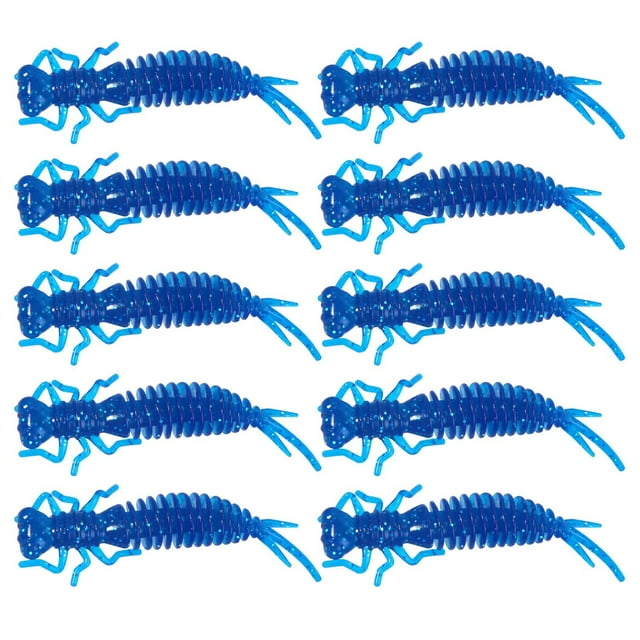 Fiudx Cebo Blando para Larvas, Gusano de Silicona Supersuave y Elástico, Movimiento Realista, Atrae a Los Peces, Ideal para La Pesca Al Aire Libre, Juego de 10 Piezas, Tamaño de 55 Mm
