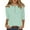 Light Green, variant on Bibifish Womens T-Shirts Crewneck With Botton 3/4 Sleeve Fall Winter Casual Soft Lightweight Tees Casual Workout Ladies Outfits