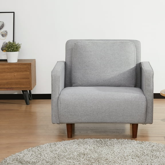 Artdeco Home Panama Polyester Convertible Futon Sofa Chair, Light Gray