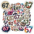thumbnail image 6 of 35pcs Six Seven Stickers Funny 6 7 Stickers Waterproof Vinyl Decals for Luggage Phone Notebook Water Bottle, 6 of 9