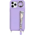 thumbnail image 3 of iPhone 11 pro Phone Case with Card Holder for Women, iPhone 11 pro Case Wallet with Strap Credit Card Slots Crossbody with Kickstand Zipper Case for iPhone11pro - Purple, 3 of 18
