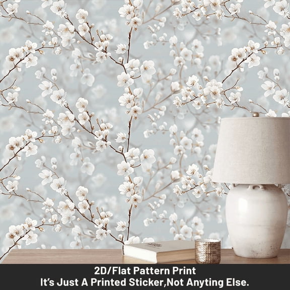 1 piece, self-adhesive and removable wallpaper wall sticker, 2D flat retro plum blossom pattern PVC wallpaper, can be spliced, home background wall decoration wallpaper, suitable for kitchen, living