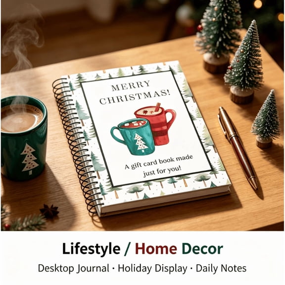 New!Gift Card Book Christmas, Gift Card Book, Gift Card Holder, Spiral Bound Pages, DIY Personalized Xmas Gift Idea for Family, Friends, Classmates & Colleagues
