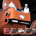 thumbnail image 1 of Organizador para respaldo de asiento de coche con portavasos y caja de pañuelos, caja de almacenamiento colgante con ganchos, divisor automático de asiento de gran capacidad, resistente a golpes, 1 of 9
