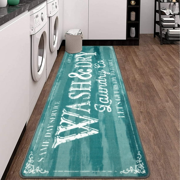 Findosom 2'x6' Farmhouse Laundry Rug Non Slip Laundry Runner Rug Decor