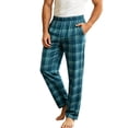 thumbnail image 3 of Zenithor Men's Pajama Pants Soft Comfortable Plaid Sleeping Bottoms Drawstring Elastic Waist Loungewear Winter Warmth S-XL Blue, 3 of 8