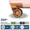 thumbnail image 2 of Travelhouse 3-Piece Hardside Spinner Carry on Luggage Set with TSA Lock and Travel Bag,Pink, 2 of 6