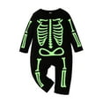 thumbnail image 2 of Wassery Baby Boy Halloween Romper 3 6 9 12 18 Months Infant Clothes Glow in the Dark Skeleton Prints Long Sleeve Jumpsuit for Infant Toddler Fall Clothes, 2 of 9