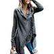 thumbnail image 3 of Suéter tipo poncho con flecos para mujer, cárdigan largo de punto, abrigo tipo suéter (L), 3 of 5