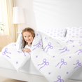 thumbnail image 3 of Erosebridal Cartoon Bow Star Bedding Comforter Set for Girls, Purple Bowknot Queen Bedding Sets for Women, Reversible, 7pcs, 3 of 6