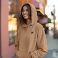 thumbnail image 5 of Dalix Butterfly Embroidery Relaxed Hoodie Soft Fleece Sweatshirt Fit Lounge Womens in Camel 2XL XX-Large, 5 of 5