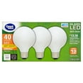 thumbnail image 3 of Great Value Glass LED G25 Globe 3.5 Watts Soft White Medium Base Bulbs, 3 count, 3 of 10