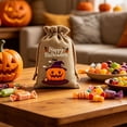 thumbnail image 7 of AZXY Halloween Drawstring Gift Bags Texture Pumpkin Print Candy Treat Pouches, Reusable Portable Multipurpose Goodie Sacks for Halloween Party Favors & Holiday Decor Storage, 7 of 7