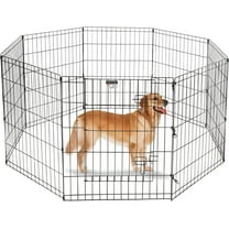 GODOHOME 30″Foldable Metal Playpen Eight Piece Fence Dog Cage, Black