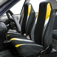thumbnail image 3 of FH Group Supreme Modernistic Flat Cloth Car Seat Cover, Universal Yellow Front Set Seat Cover with Air Freshener, 3 of 3