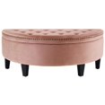 thumbnail image 3 of Posh Living Nathan Velvet Upholstered Half Moon Storage Ottoman in Blush Pink, 3 of 9