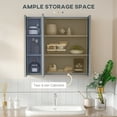 thumbnail image 4 of kleankin Bathroom Cabinet Wall Mounted Mirror Cabinet with 3 Doors, 4 of 10