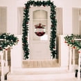 thumbnail image 4 of Coofit Christmas Welcome Sign Hanging Plaid Rustic Front Porch Sign Wall Sign with Bow, 4 of 10