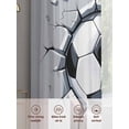 thumbnail image 6 of Sheer Curtains 72 Inches Long 2 Panels, Abstract Football Rod Pocket Curtain Voile Draperies, Geometric Black White Hexagon Light Filtering Window Treatment for Living Room Kitchen Bedroom, 6 of 8